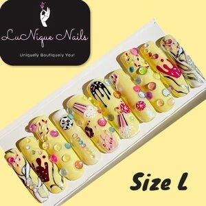 Ice Cream Truck Press On Nails-Size L